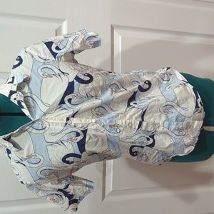 SSLR size s shirt sleeve button down swan print shirt.